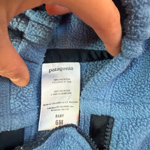 6m baby Patagonia blue synchilla bunting fleece - Picture 2 of 3